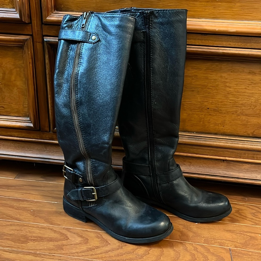 STEVE MADDEN Knee-high Leather Riding Boots